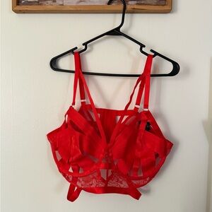 Torrid Vibrant Red Strappy Lace Bra